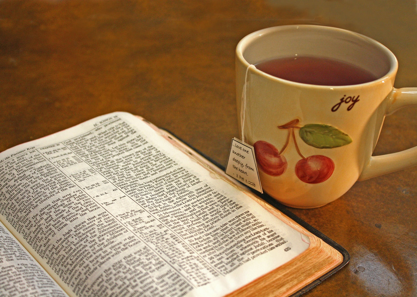 Just the thing for "Quiet Time." A "spot of tea" and God's Word